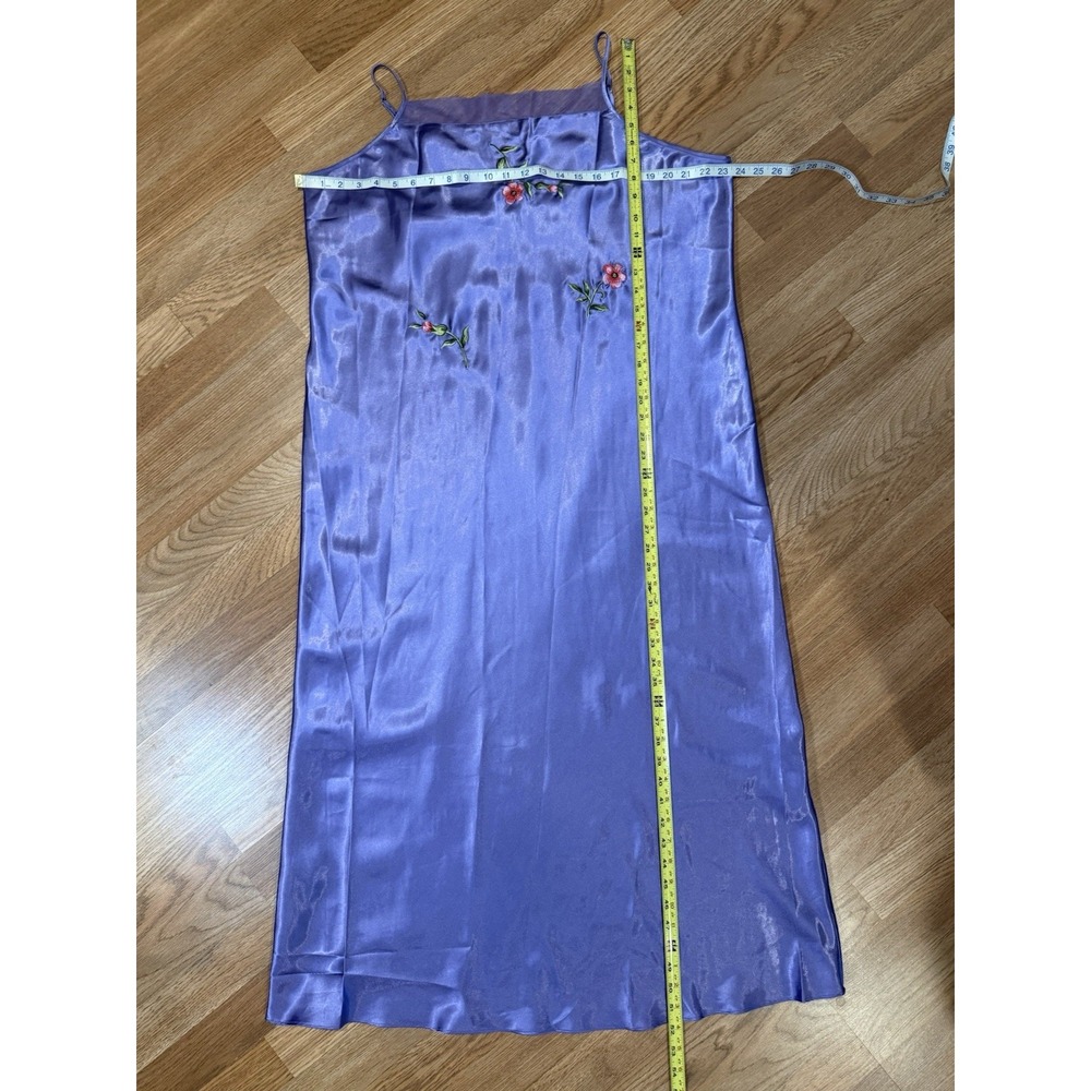 Vintage Roaman's Lavender Purple Floral Nightgown Sleep Satin Slip Dress 1X - Picture 10 of 11